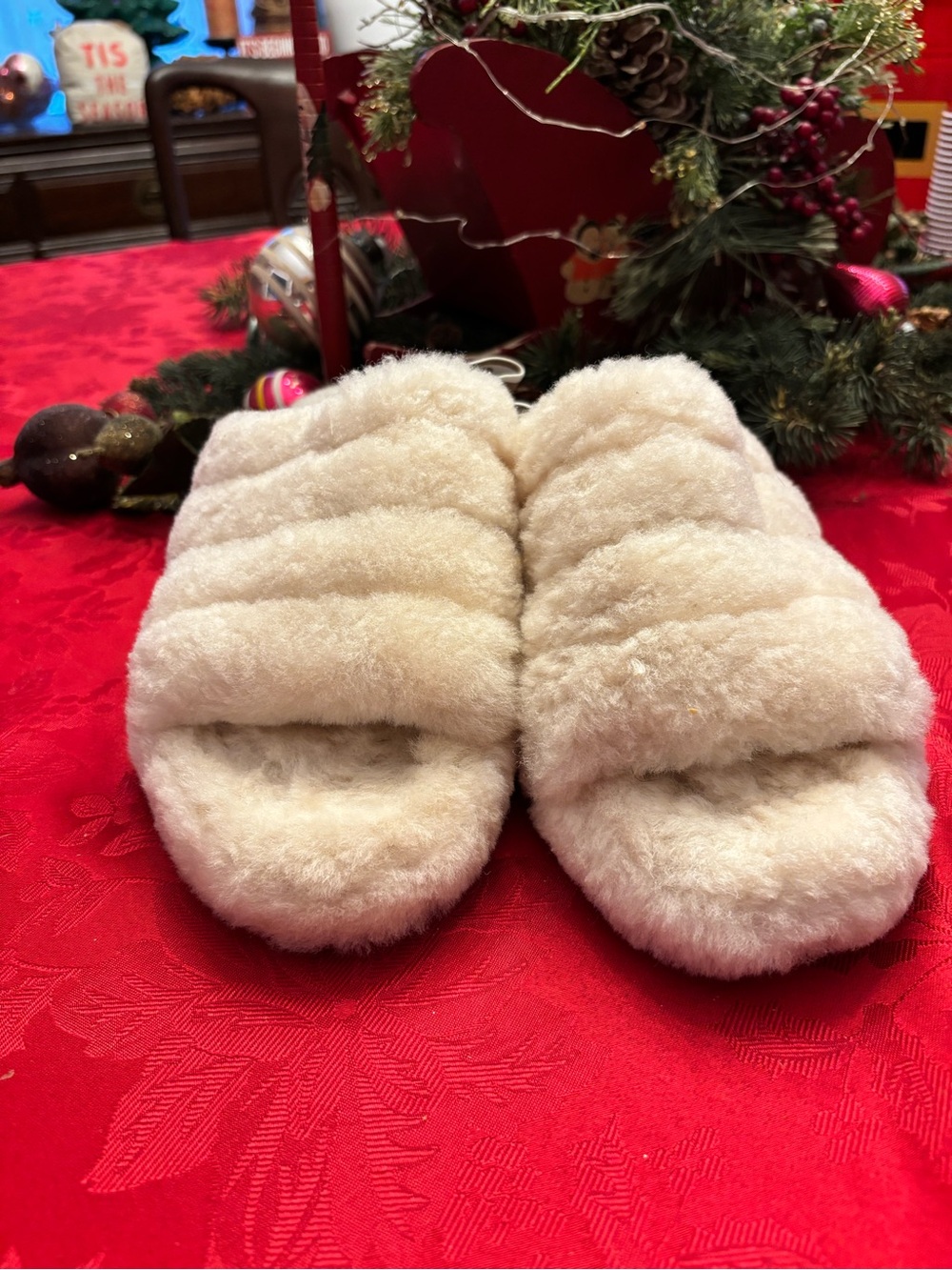 UGG Fluff Yeah Slides in a natural cream color